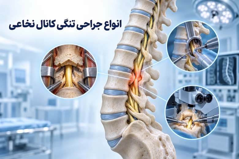 تصویری از انواع جراحی تنگی کانال نخاعی